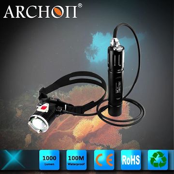 ARCHON 奥瞳DH25分体式潜水头灯 潜水手电筒 防水100米 磁控开关 大功率LED照明